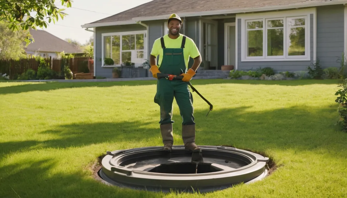 A friendly septic provider and a homeowner reviewing a septic tank repair near a house in the Cahokia Heights area